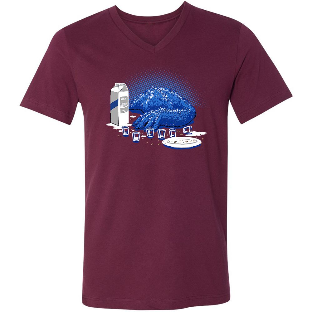 Unisex V-Neck T-Shirt - LJFVAHP8 - Maroon - 6