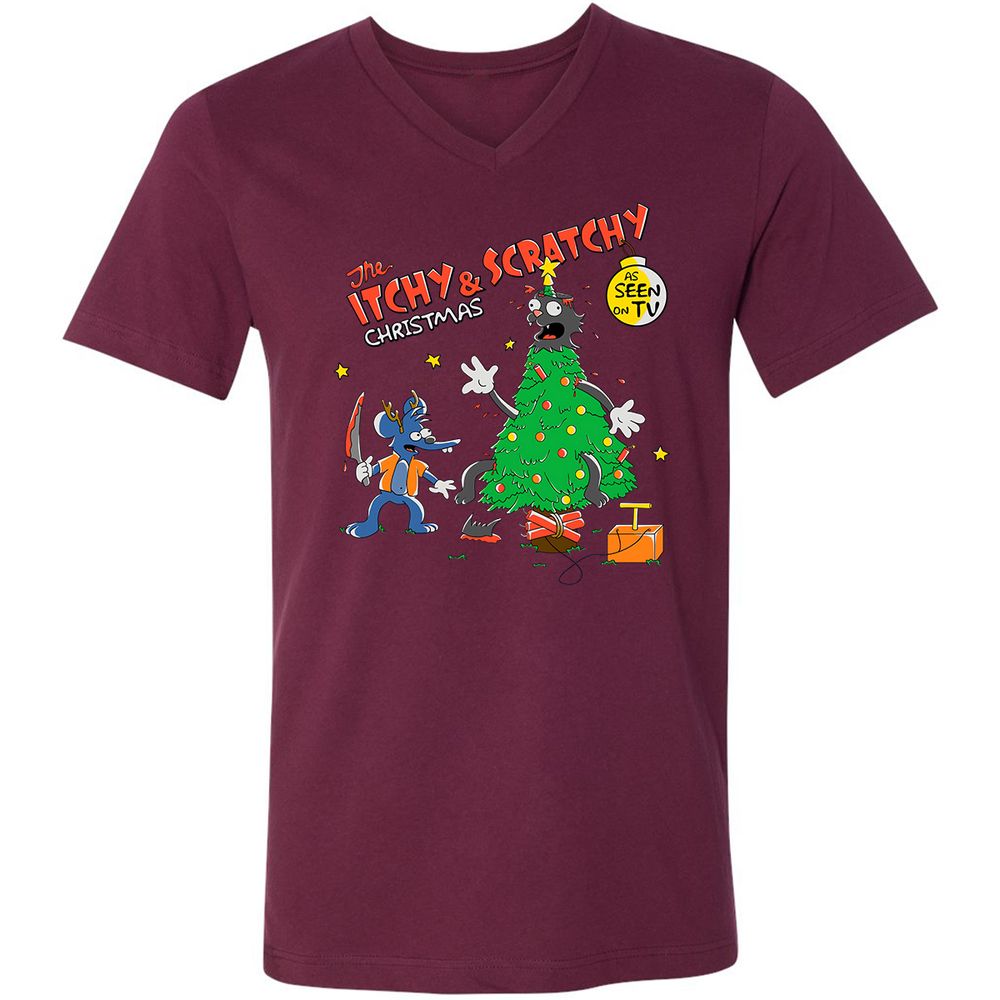Unisex V-Neck T-Shirt - NLW53AAE - Maroon - 6