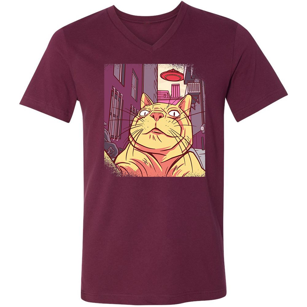 Unisex V-Neck T-Shirt - UPHK71VT - Maroon - 6