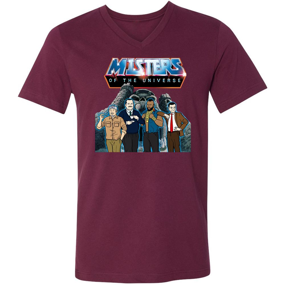 Unisex V-Neck T-Shirt - CRAYZQV6 - Maroon - 6