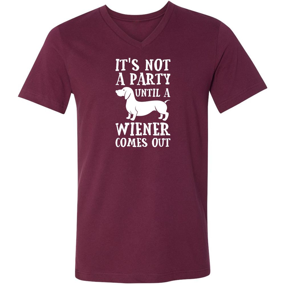 Unisex V-Neck T-Shirt - S75XQZDB - Maroon - 6