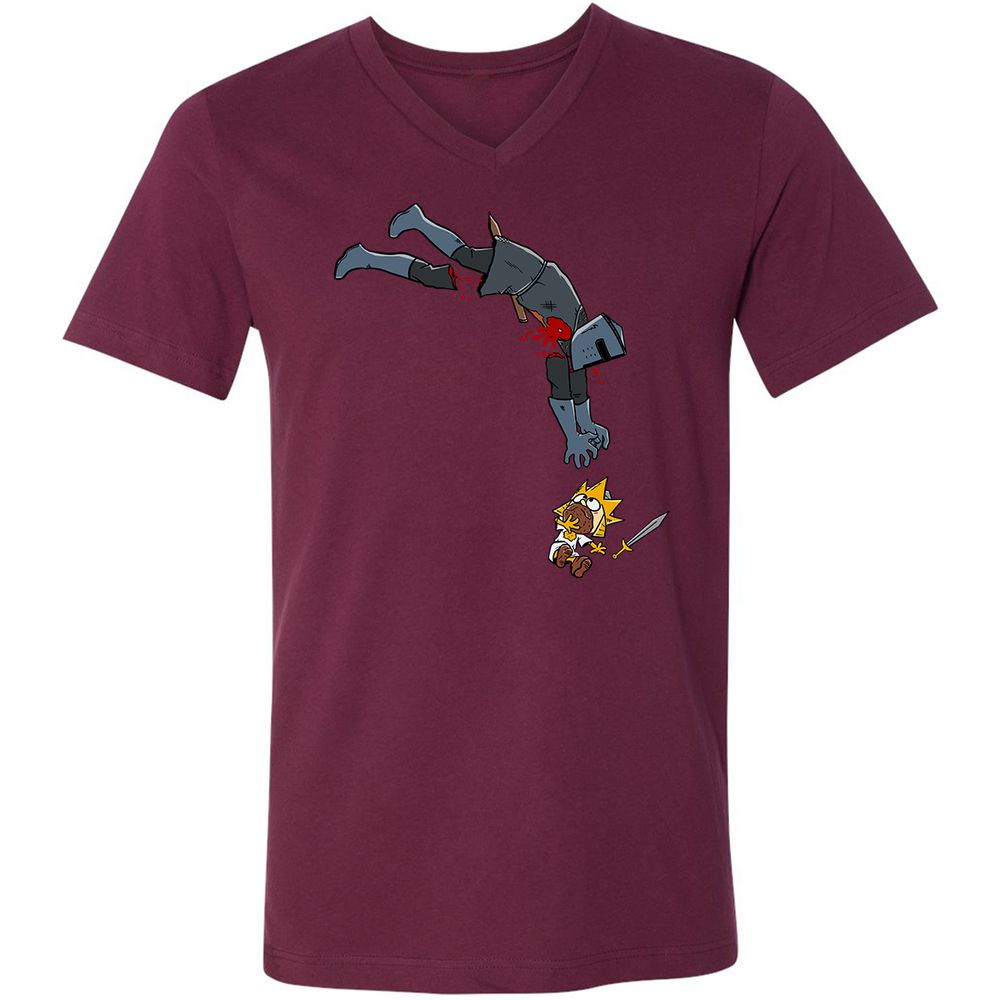 Unisex V-Neck T-Shirt - 4NC6AP3Z - Maroon - 6