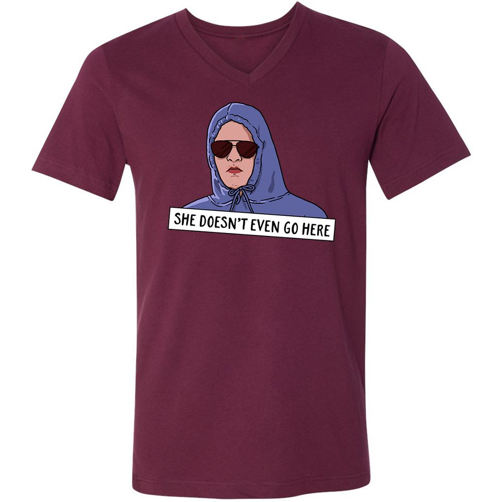 Unisex V-Neck T-Shirt - Z4CQ9BYG - Maroon - 6