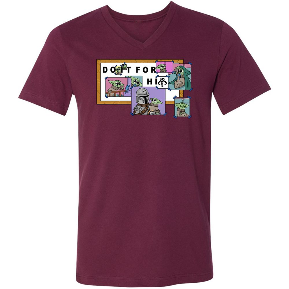 Unisex V-Neck T-Shirt - 3ME7S28N - Maroon - 6
