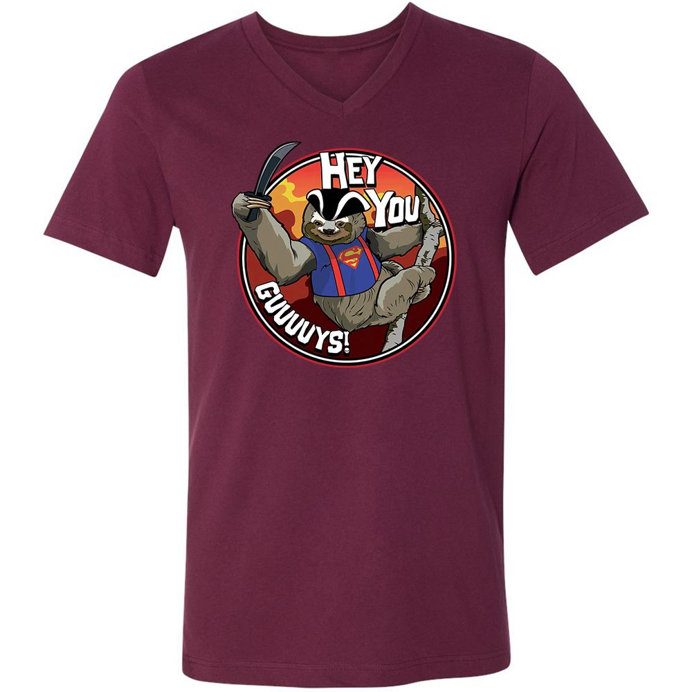 Unisex V-Neck T-Shirt - N3GXF7AU - Maroon - 6
