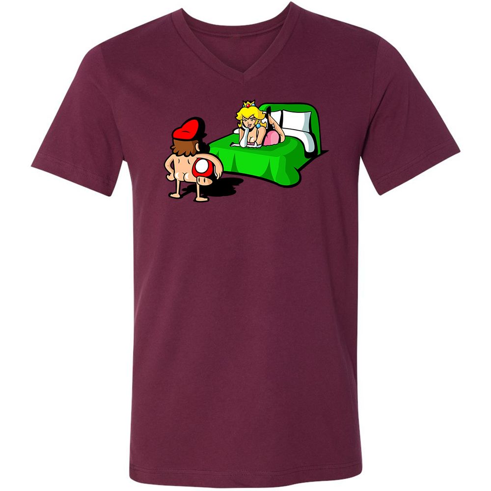 Unisex V-Neck T-Shirt - WMEXURGC - Maroon - 6