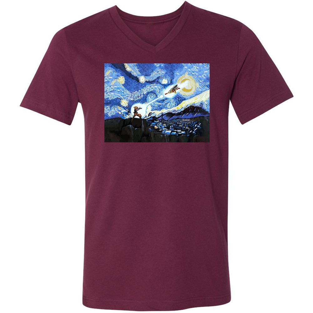 Unisex V-Neck T-Shirt - 7UW6S7JB - Maroon - 6