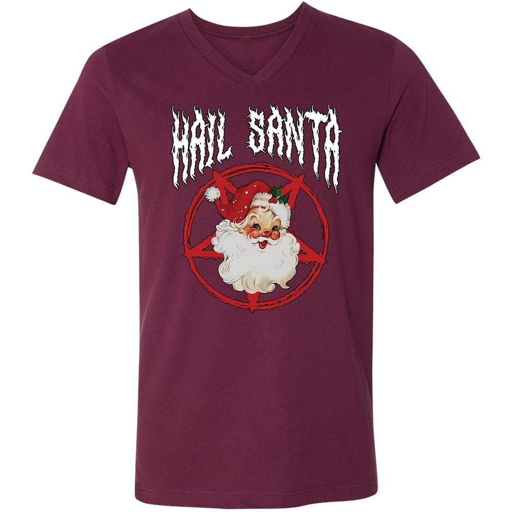 Unisex V-Neck T-Shirt - 1VNTQMZR - Maroon - 6