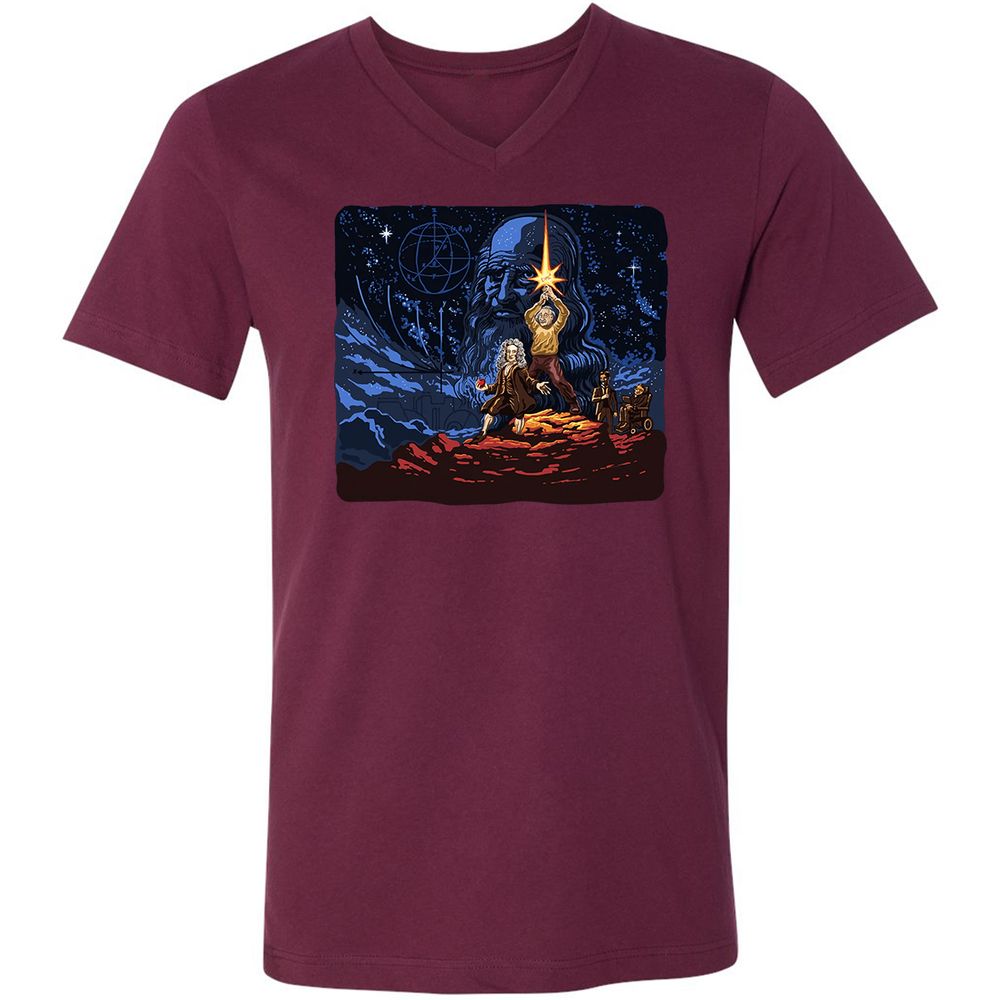 Unisex V-Neck T-Shirt - 6PPSGCJH - Maroon - 6
