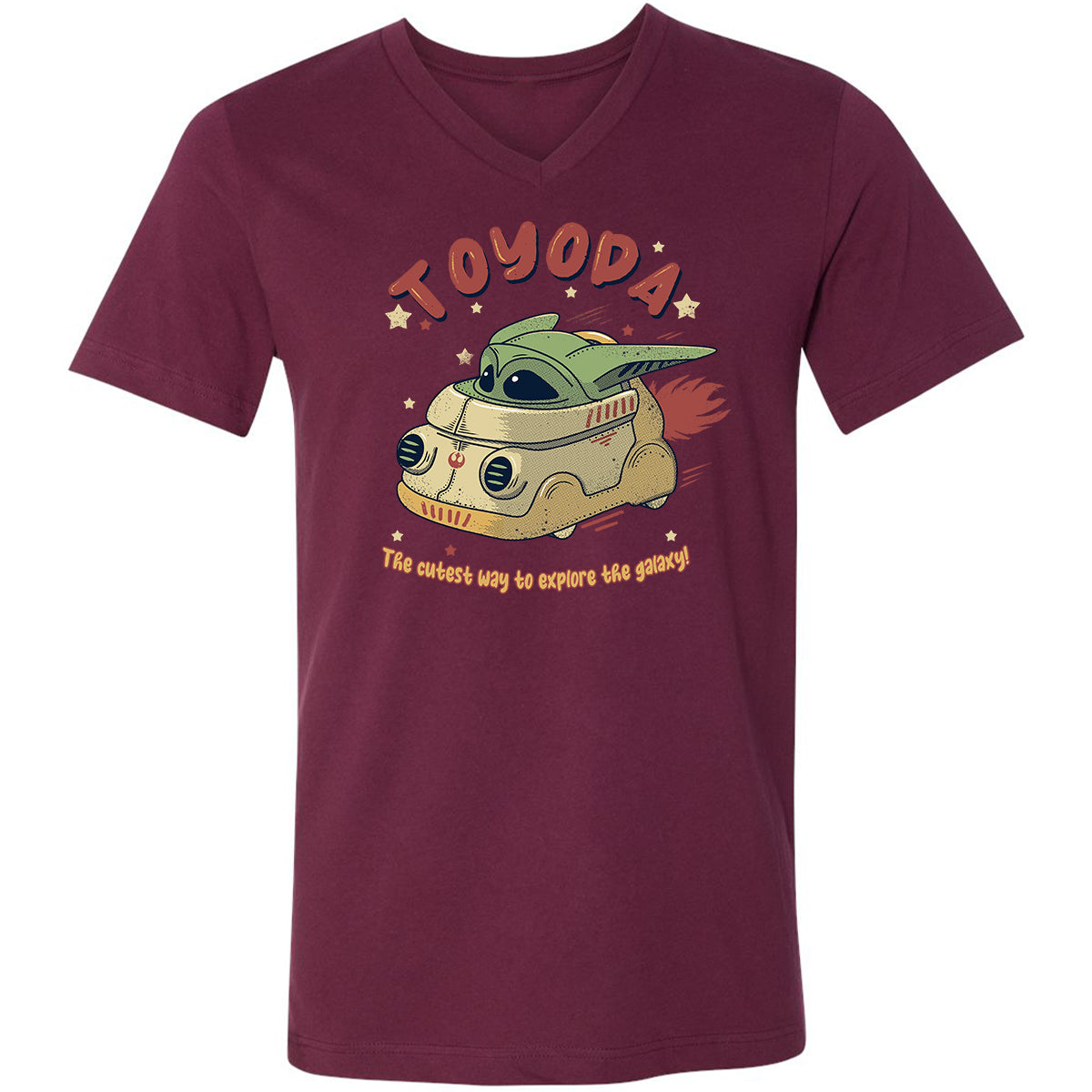 Unisex V-Neck T-Shirt - NYPMNUGJ - Maroon - 6