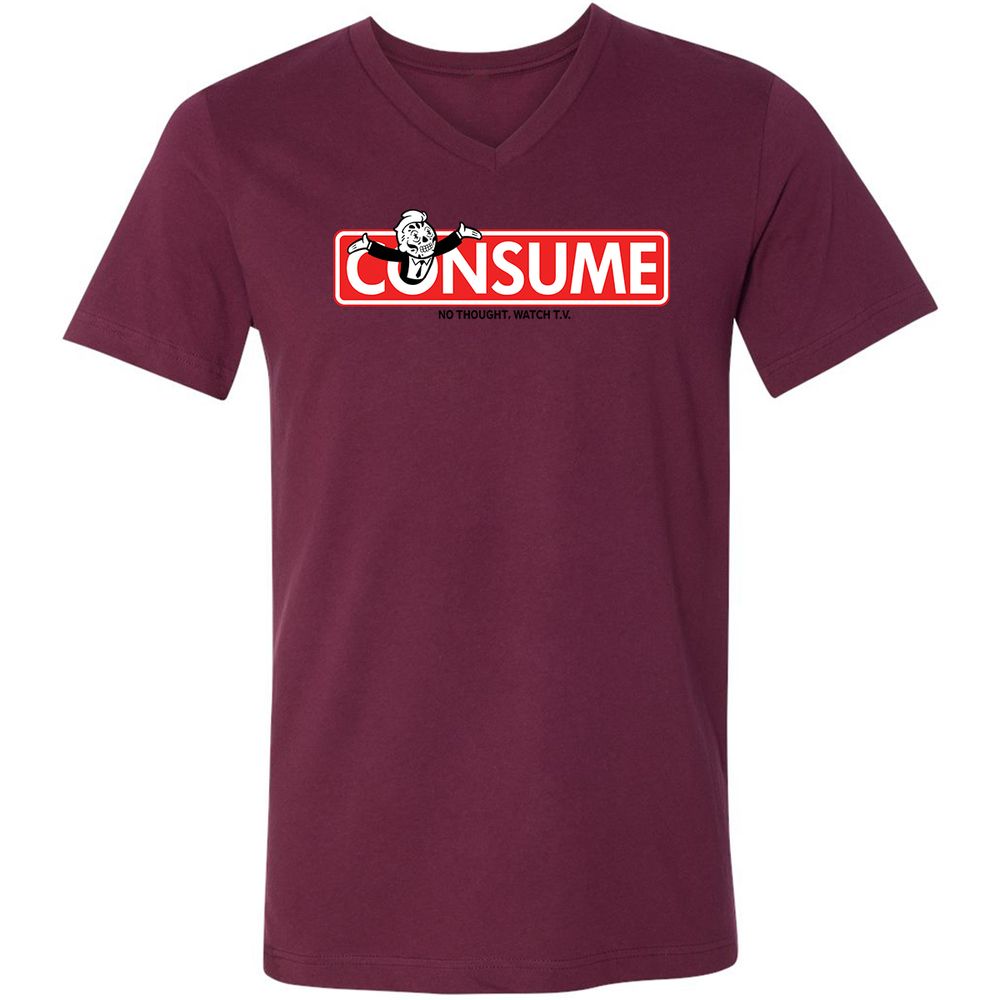 Unisex V-Neck T-Shirt - SVYWPQ1G - Maroon - 6