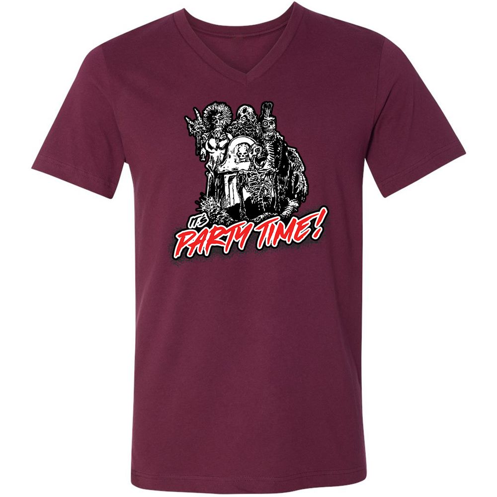Unisex V-Neck T-Shirt - 7N3BMNV9 - Maroon - 6