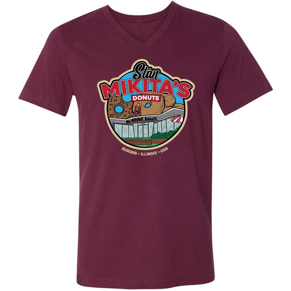 Unisex V-Neck T-Shirt - F7Z14CYV - Maroon - 6