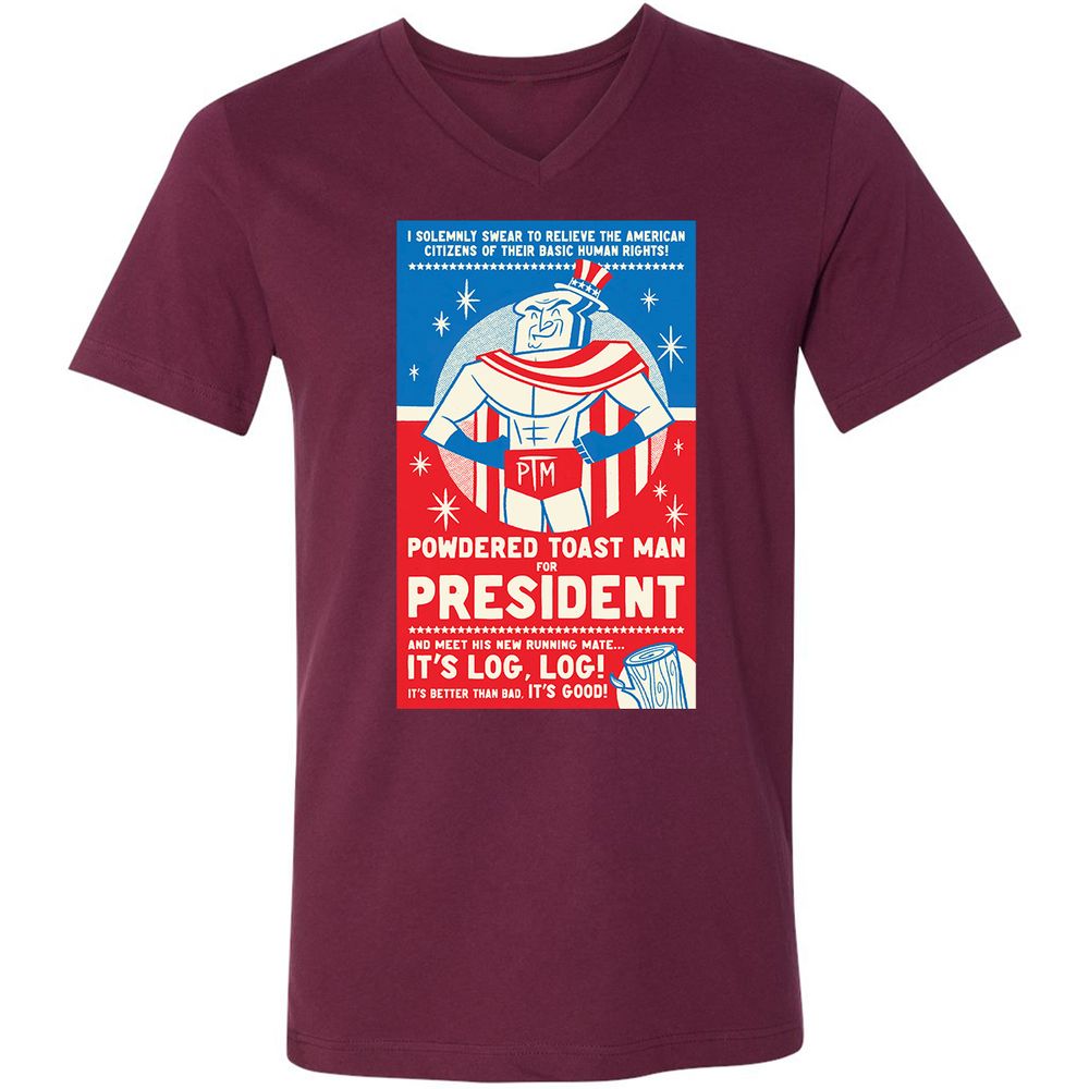 Unisex V-Neck T-Shirt - 22QSRA2A - Maroon - 6