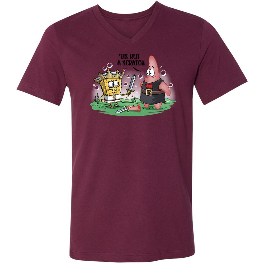 Unisex V-Neck T-Shirt - 3H61MKR8 - Maroon - 6