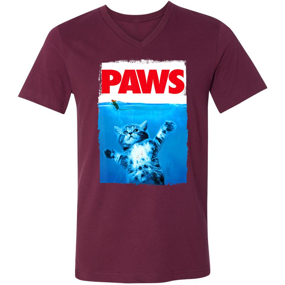 Unisex V-Neck T-Shirt - WRN42W1T - Maroon - 6