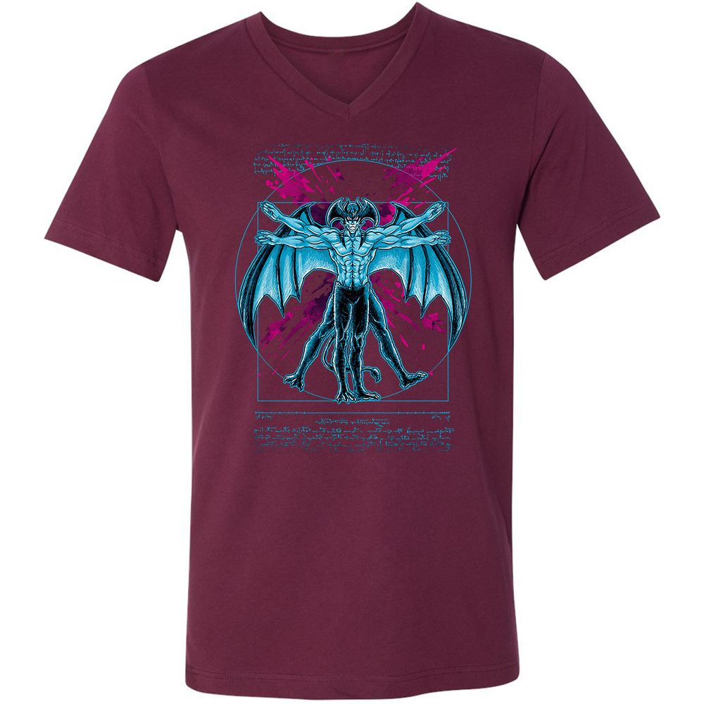 Unisex V-Neck T-Shirt - FSANST9S - Maroon - 6