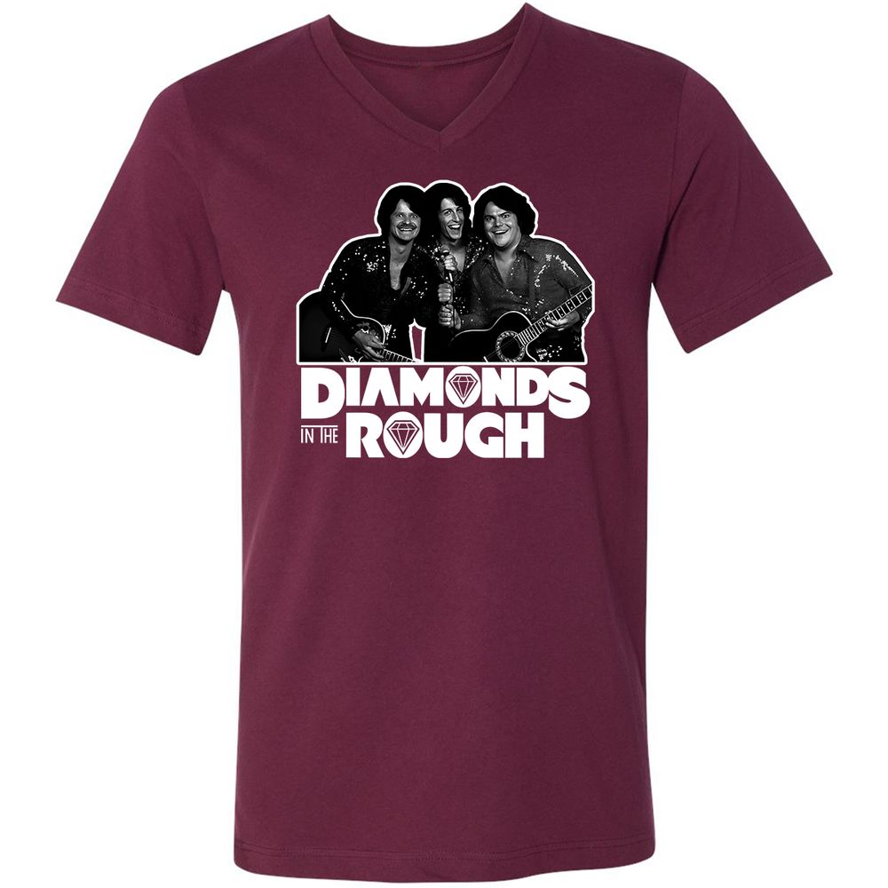 Unisex V-Neck T-Shirt - ZE7E2WJS - Maroon - 6