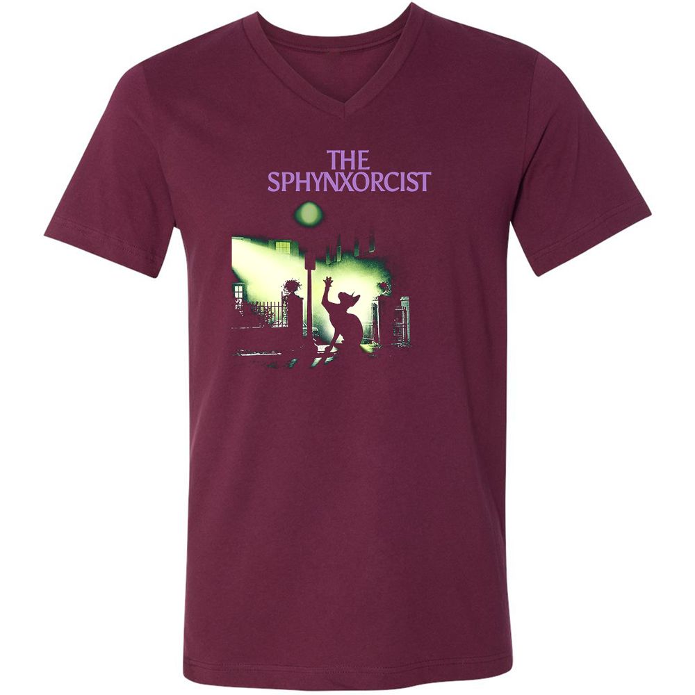 Unisex V-Neck T-Shirt - 2FPCY5K7 - Maroon - 6