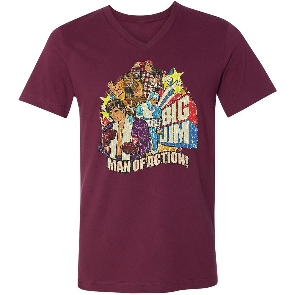 Unisex V-Neck T-Shirt - 1R9TCSEJ - Maroon - 6