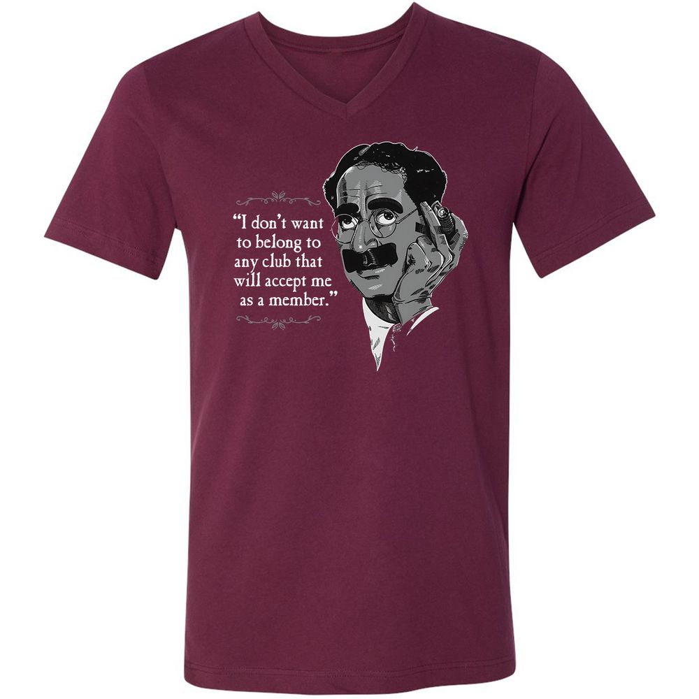 Unisex V-Neck T-Shirt - 9YLF2D9P - Maroon - 6