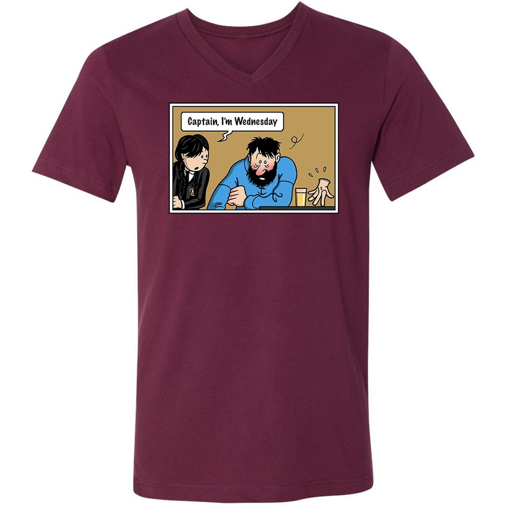 Unisex V-Neck T-Shirt - DZA3HNJV - Maroon - 6