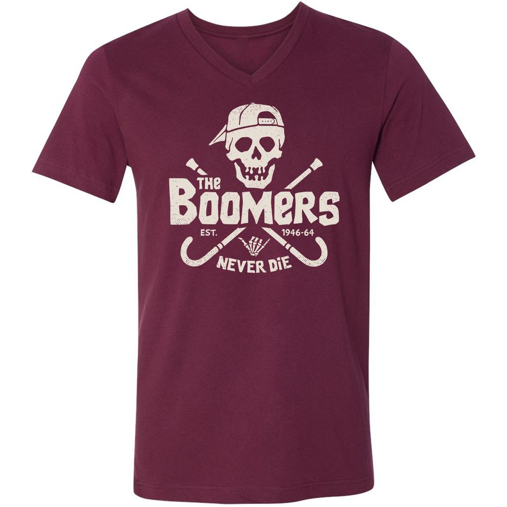 Unisex V-Neck T-Shirt - HS62EAC9 - Maroon - 6