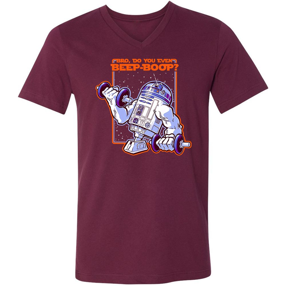 Unisex V-Neck T-Shirt - S72EU9YA - Maroon - 6