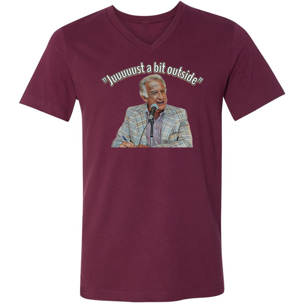Unisex V-Neck T-Shirt - ZEHZ4F7U - Maroon - 6