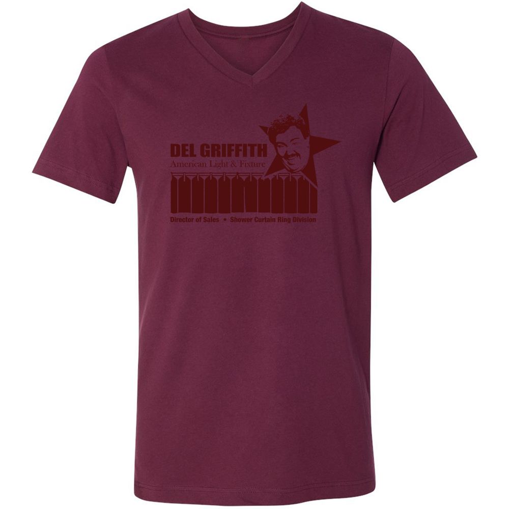 Unisex V-Neck T-Shirt - P96A8FZD - Maroon - 6