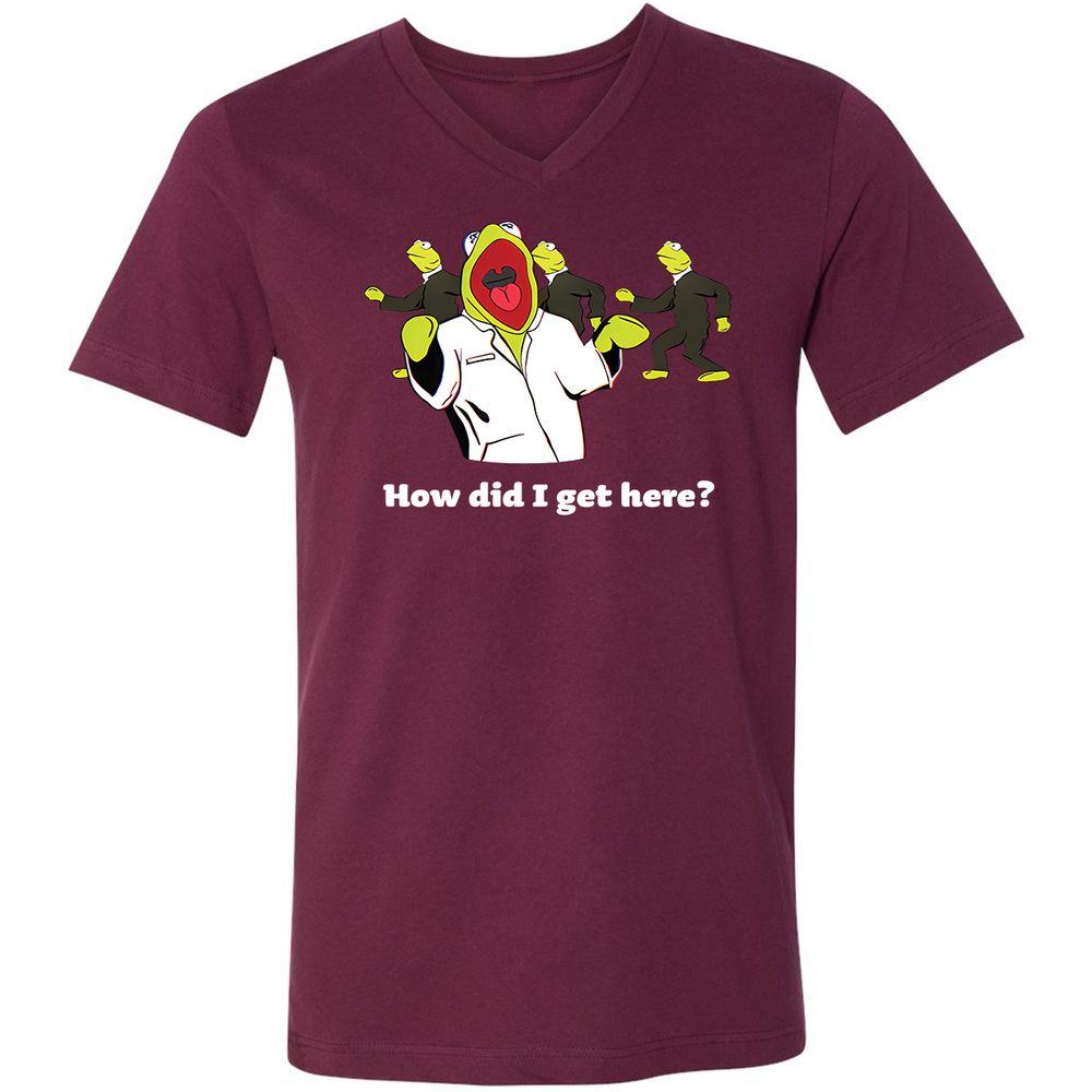 Unisex V-Neck T-Shirt - 169PMXVA - Maroon - 6