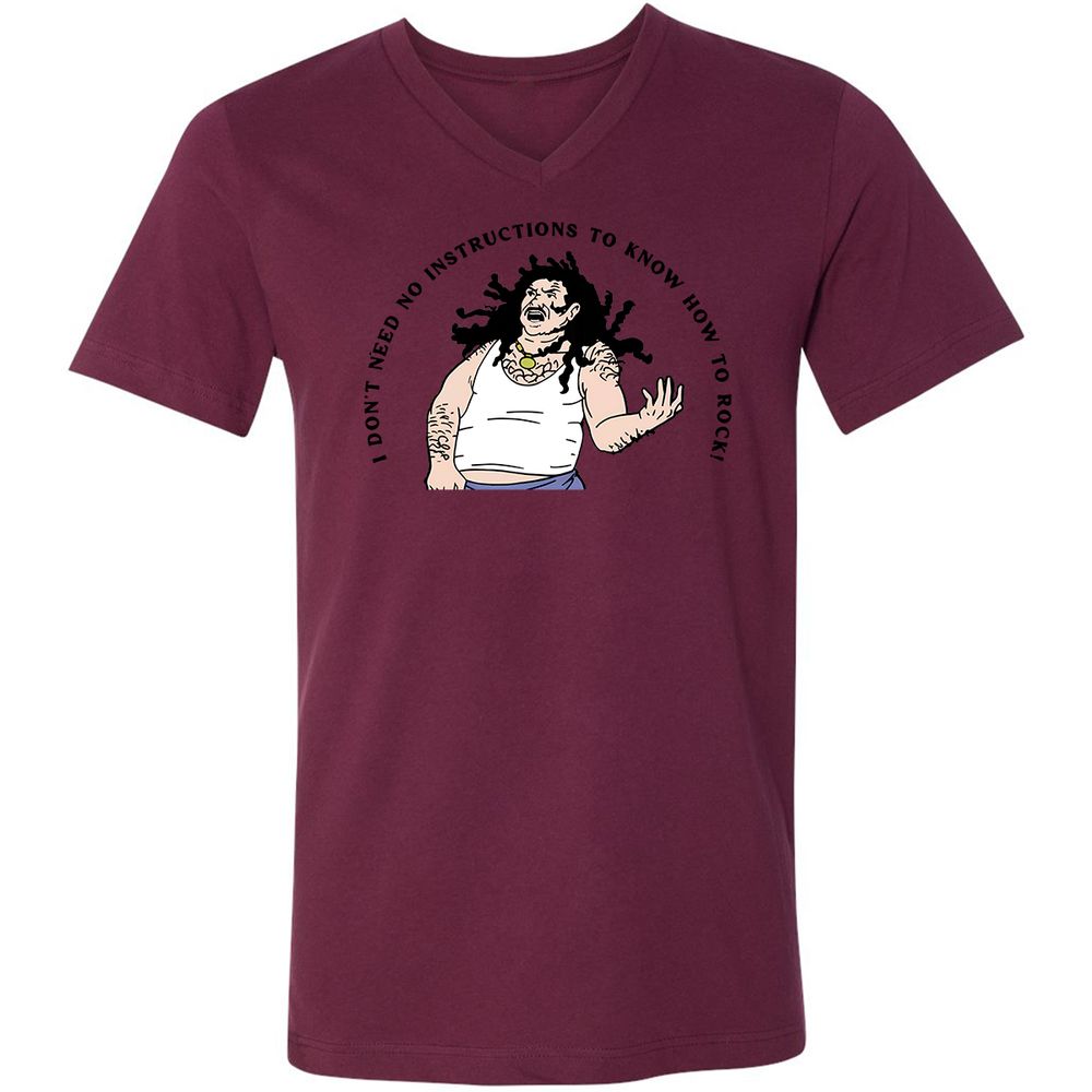 Unisex V-Neck T-Shirt - Y5BYVVDJ - Maroon - 6