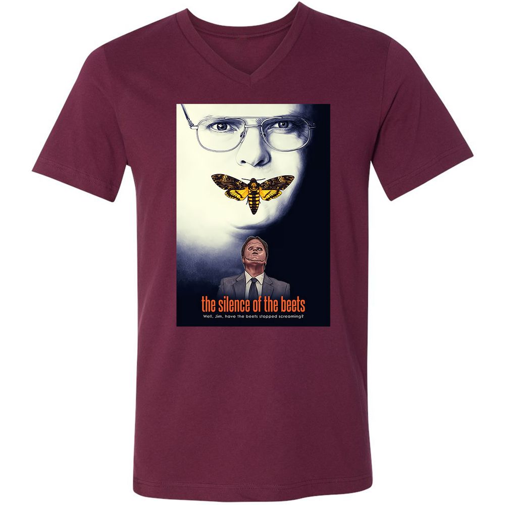 Unisex V-Neck T-Shirt - GX6E1ETV - Maroon - 6