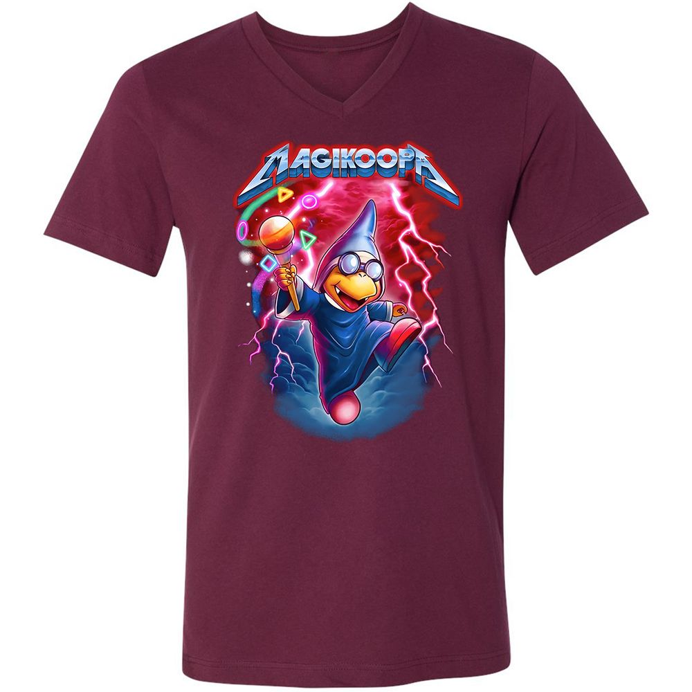 Unisex V-Neck T-Shirt - 86YKXULU - Maroon - 6