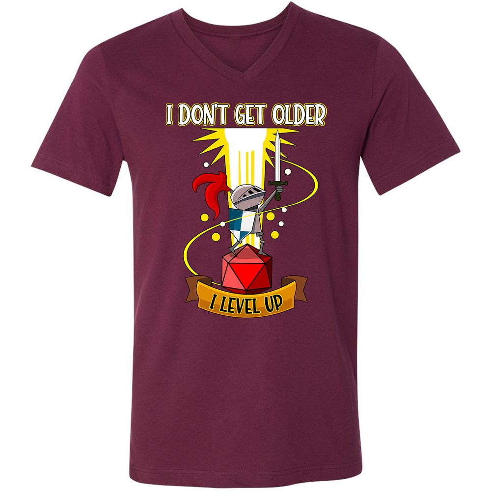 Unisex V-Neck T-Shirt - 6XKHL97C - Maroon - 6