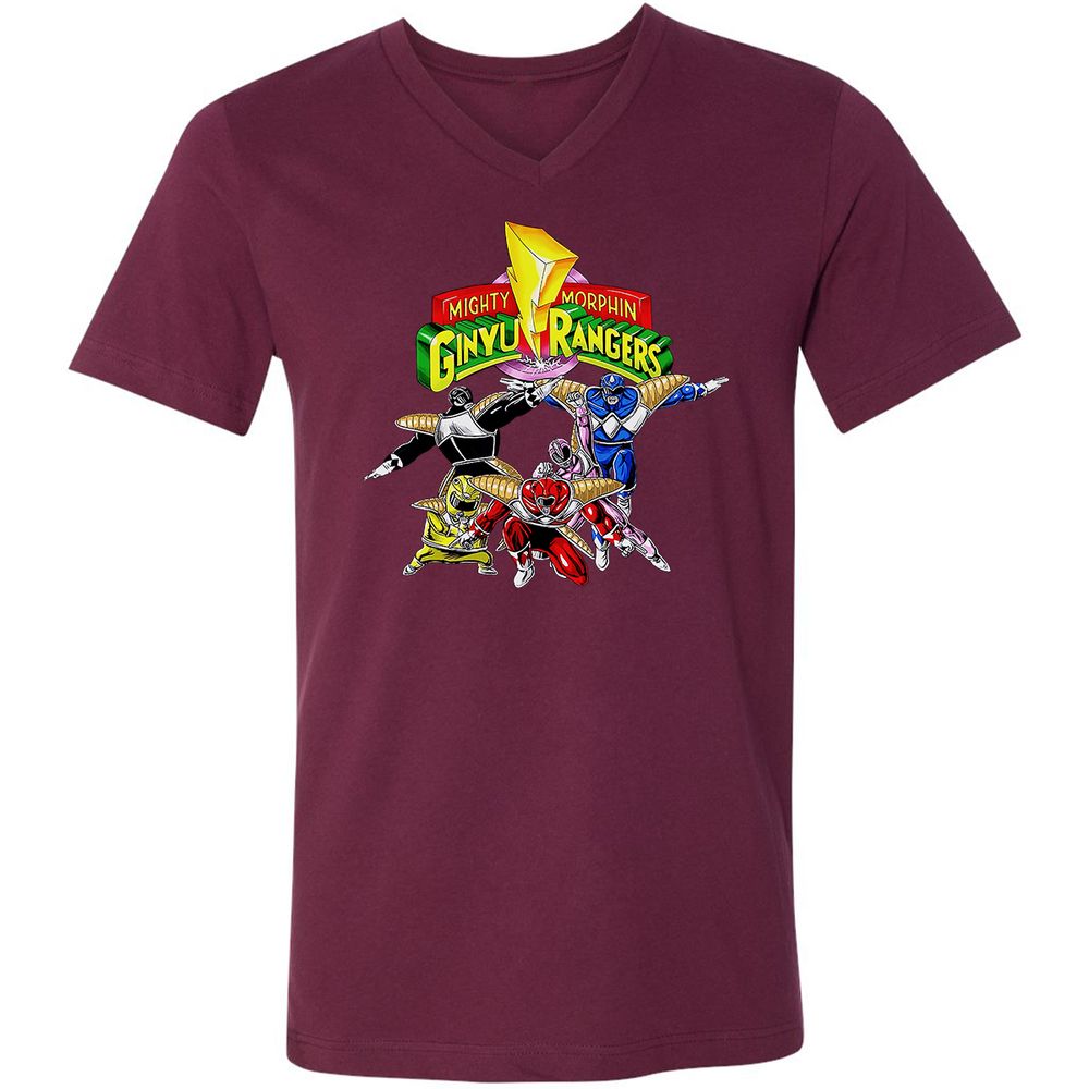 Unisex V-Neck T-Shirt - CDZUNNFB - Maroon - 6