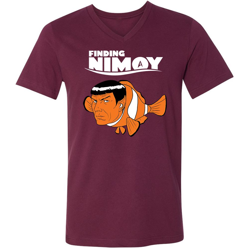 Unisex V-Neck T-Shirt - 3S12RJ3G - Maroon - 6