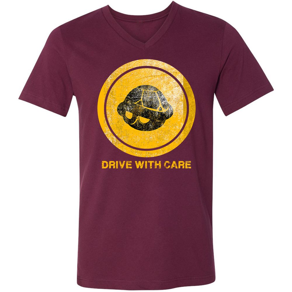 Unisex V-Neck T-Shirt - 2L85XG26 - Maroon - 6