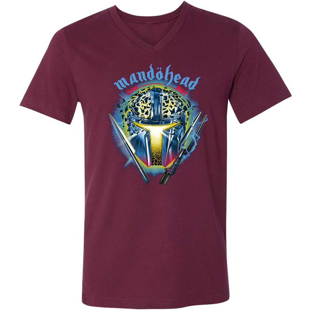 Unisex V-Neck T-Shirt - RM5U8C41 - Maroon - 6