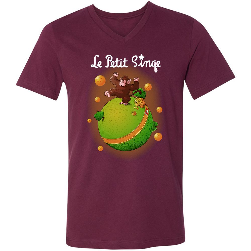 Unisex V-Neck T-Shirt - 8P8RS4TM - Maroon - 6