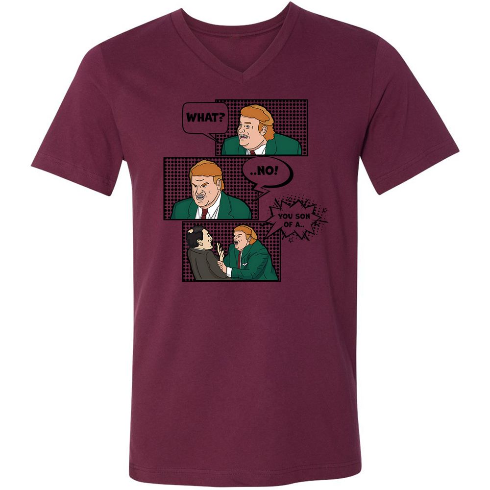 Unisex V-Neck T-Shirt - 1PVQNLPR - Maroon - 6