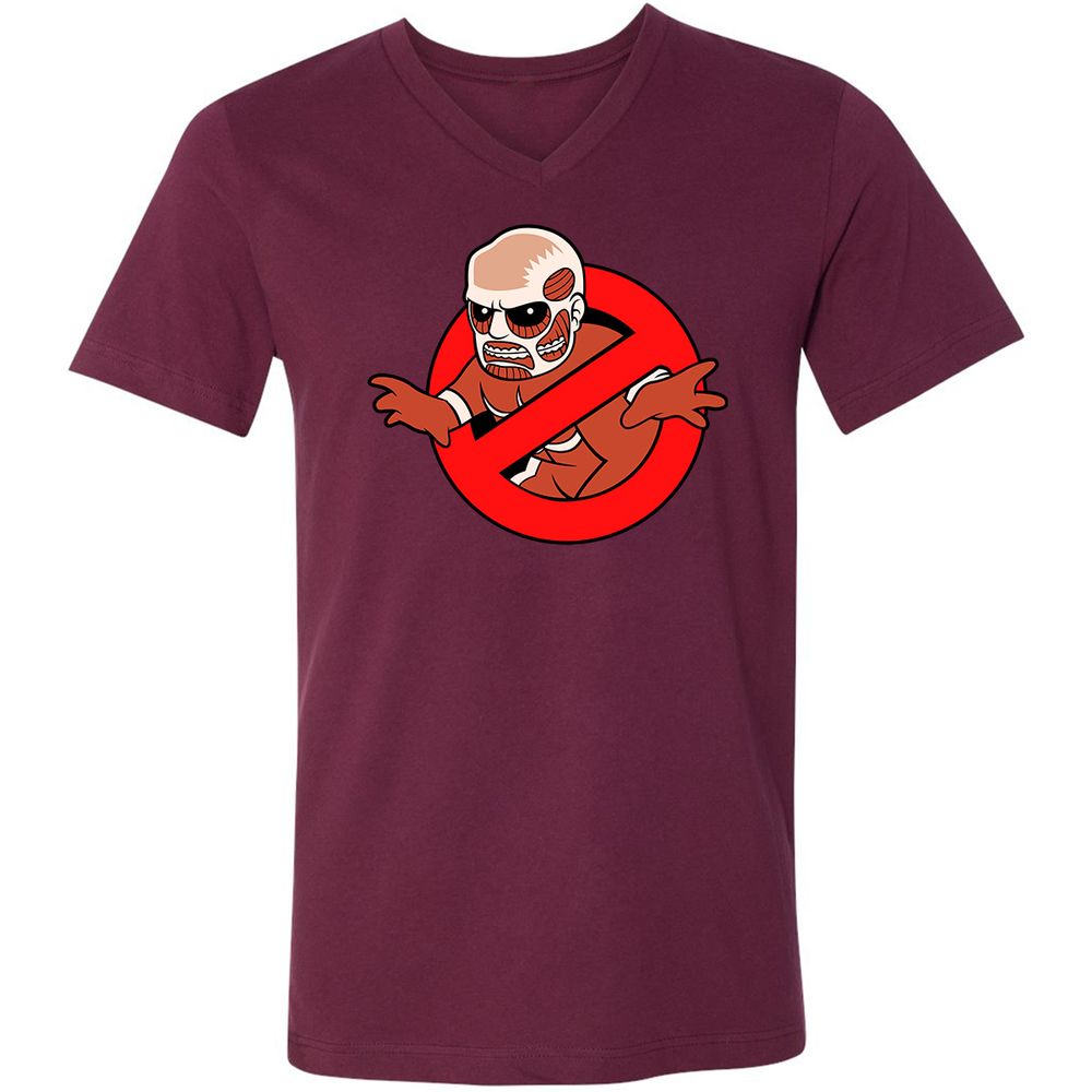 Unisex V-Neck T-Shirt - M5MQYZ7T - Maroon - 6