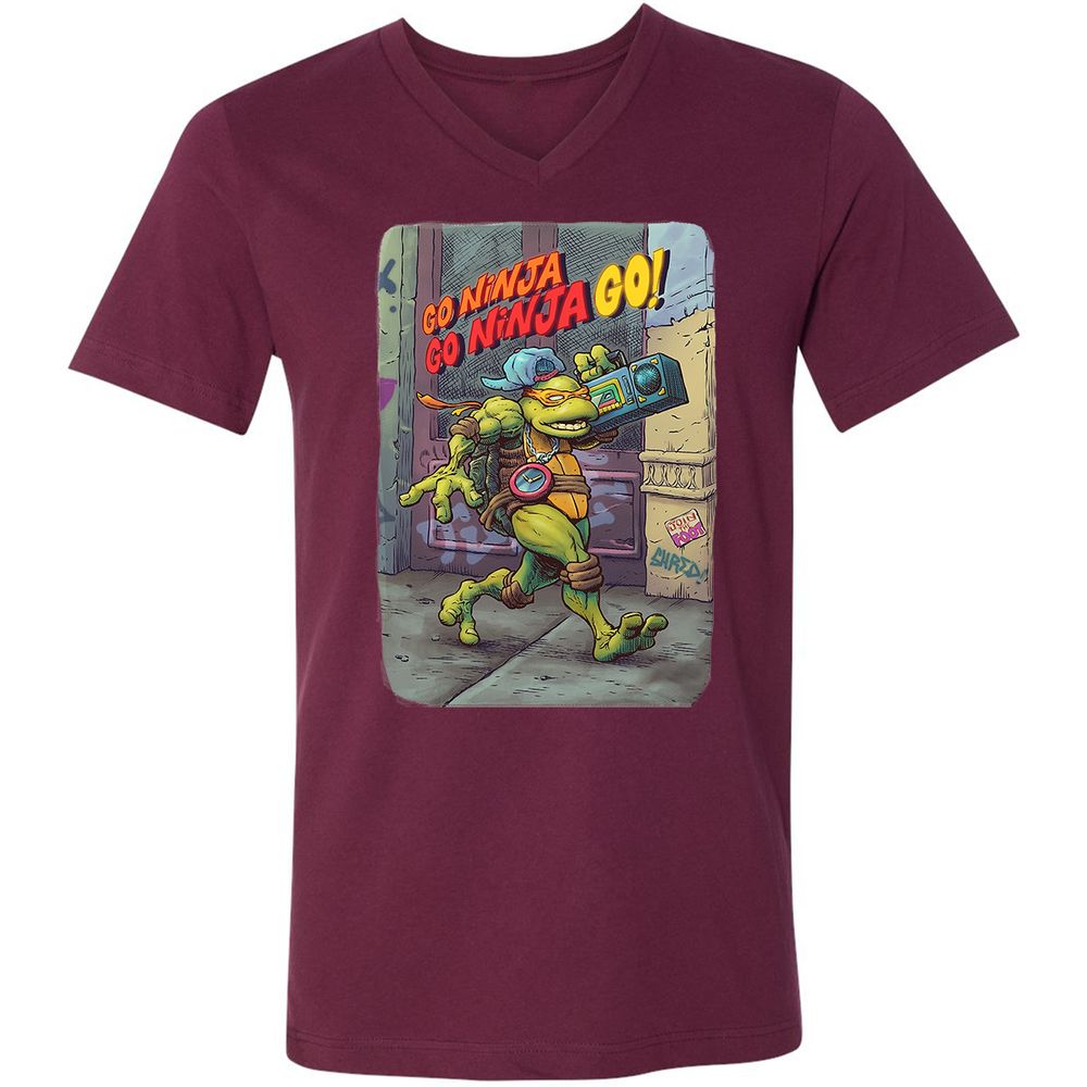 Unisex V-Neck T-Shirt - 3WZ7M4JQ - Maroon - 6