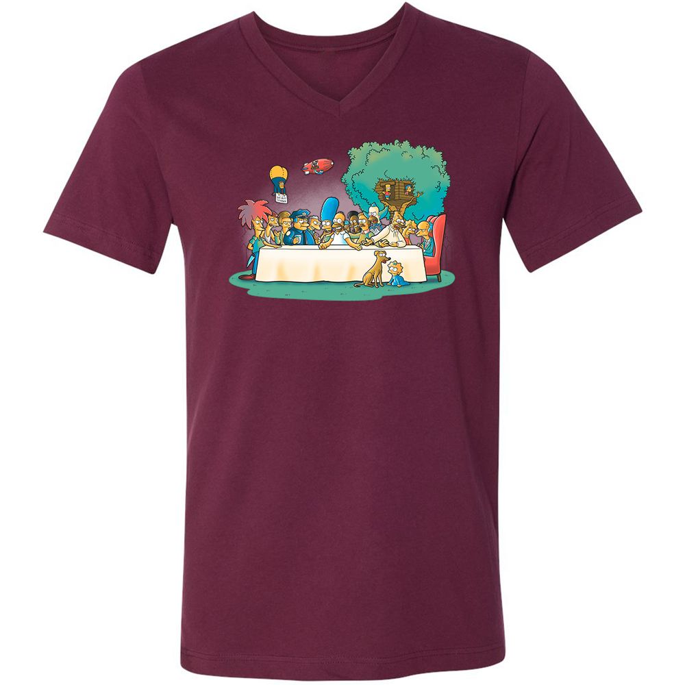 Unisex V-Neck T-Shirt - PPY3JAE6 - Maroon - 6