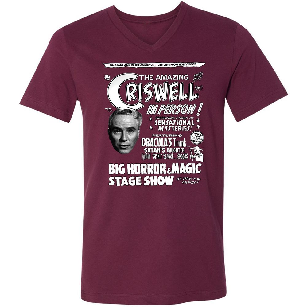 Unisex V-Neck T-Shirt - BN9QW9NK - Maroon - 6