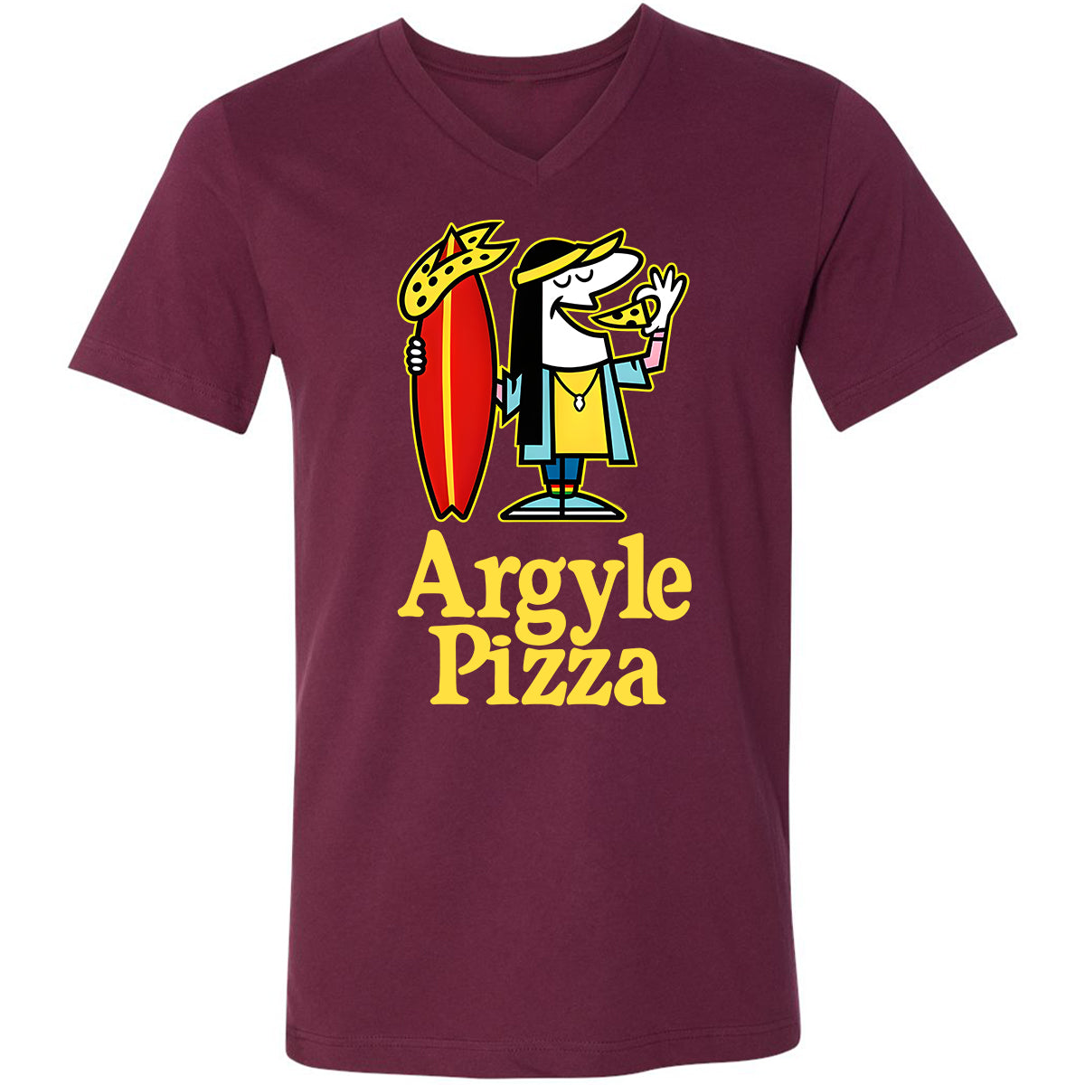 Unisex V-Neck T-Shirt - YQS359C3 - Maroon - 6