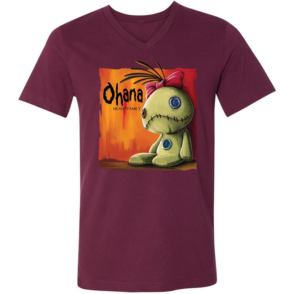 Unisex V-Neck T-Shirt - 82HH52YE - Maroon - 6