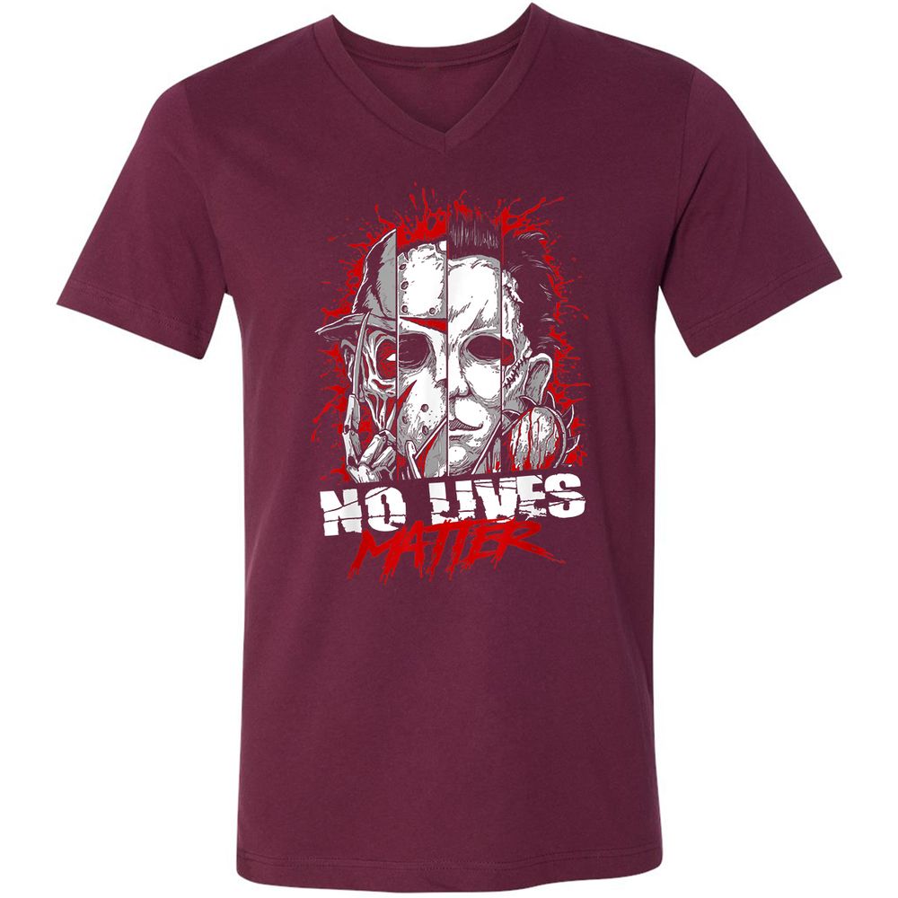 Unisex V-Neck T-Shirt - RLF9DXWE - Maroon - 6