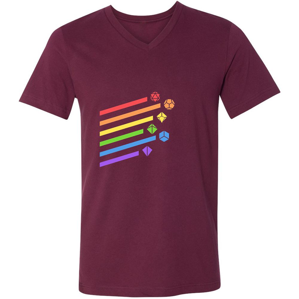 Unisex V-Neck T-Shirt - 3FU8XR7Z - Maroon - 6