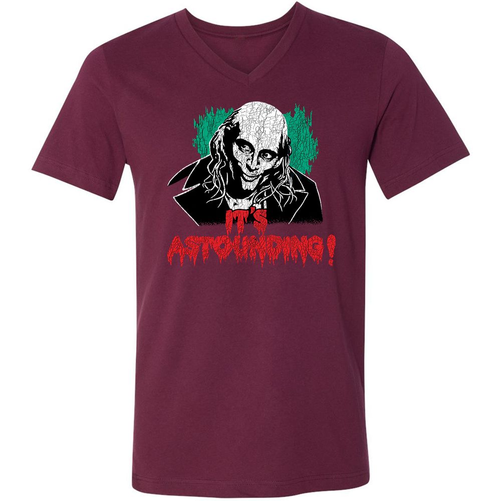 Unisex V-Neck T-Shirt - SNXLYNTX - Maroon - 6